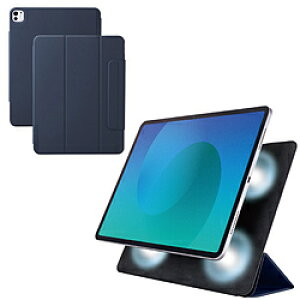 ELECOM(�G���R��) iPad Pro �P�[�X 13�C���` ( M5 / M4 ) �}�O�l�b�g���E�t���b�v �J�o�[ 2�A���O�� �X�^���h �I�[�g�X���[�v�@�\ �y�� ���^ �l�C�r�[ �l�C�r�[ TB-A25PLWVPF2NV TBA25PLWVPF2NV