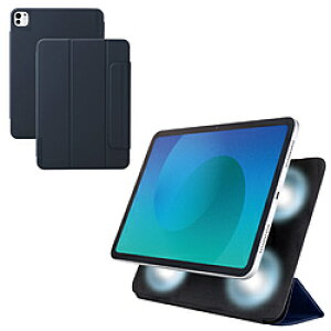 ELECOM(�G���R��) iPad Pro �P�[�X 11�C���` ( M5 / M4 ) �}�O�l�b�g���E�t���b�v �J�o�[ 2�A���O�� �X�^���h �I�[�g�X���[�v�@�\ �y�� ���^ �l�C�r�[ �l�C�r�[ TB-A25PMWVPF2NV TBA25PMWVPF2NV �y864�z
