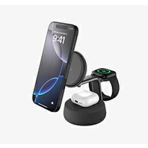 BELKIN UltraCharge Pro Qi2 25W 3-in-1�}�O�l�b�g���[�d�h�b�N �`���R�[�� WIZ040dqCH �m�}���`�^ /Qi2 25W�Ή��n WIZ040DQCH
