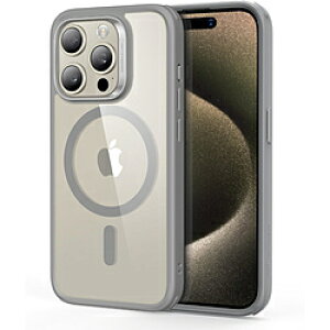ESR iPhone 15 Pro�i6.1�C���`�j�n�C�u���b�h�P�[�X ESR Clear Grey ClassicHybridCase(HaloLock)foriPhone15Pro ClassicHybridCase