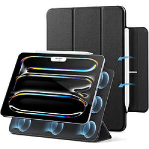 ESR 13�C���`iPad Pro�iM5/M4�j�p �}�O�l�b�g�P�[�X �O�܂�X�^���h ESR Rebound Magnetic iPad Pro 13 M4 �u���b�N ReboundMagneticCase