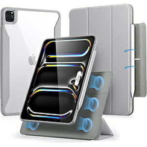 ESR 13�C���`iPad Pro�iM5/M4�j�p �c���X�^���h�Ή��}�O�l�b�g�J�o�[ ESR Rebound Hybrid 360 iPad Pro 13 M4 �O���[ ReboundHybrid360Case