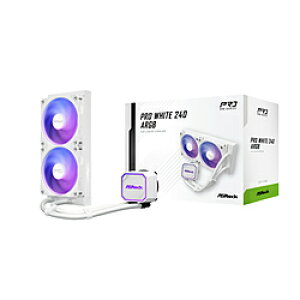 ASRock(�A�X���b�N) ����CPU�N�[���[ 120mm�t�@��x2 [LGA1851/1700�EAM5/AM4] �z���C�g Pro White 240 ARGB PROWHITE240ARGB