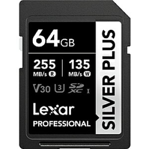 LEXAR Lexar SDXC�J�[�h Professional SILVER PLUS�V���[�Y V30 UHS-I U3 �Ǐo���x �ő�255MB/s LSDSIPL064G-BNNPJ �m64GB�n LSDSIPL064G-BNNPJ