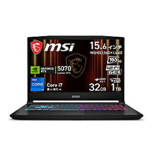 MSI(�G���G�X�A�C) Katana-15-HX-B14WGK-5070JP �Q�[�~���O�m�[�g�p�\�R�� MSI �u���b�N�mRTX 5070�n KATANA15HXB14WGK5070