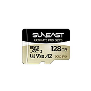 SUNEAST ULTIMATE PRO S275 GOLD EVO microSDXC�J�[�h 128GB UHS-I Class10 V30 A2 �ő�Ǎ����x250MB/s �ő发�����x220MB/s 5�N�ۏ� SD�ϊ��A�_�v�^�[�t SE-MS1128G23G1F SE-MS1128G23G1F �mClass10 /128GB�n SE-MS1128G23G1F
