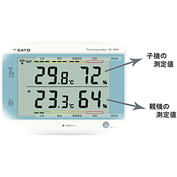 爆売り！ 佐藤計量器(SATO) 最高最低無線温湿度計(熱中症注意レベル 