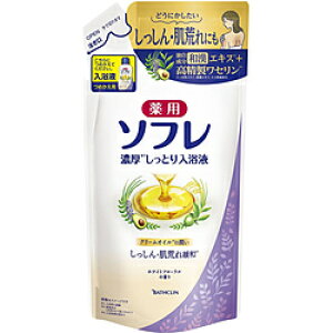 バスクリン 【入浴剤】薬用ソフレ 濃厚しっとり入浴液 ホワイトフローラルの香り つめかえ用400ml(ボディケア用品)