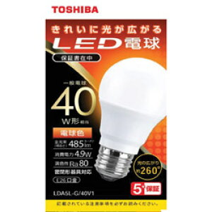 TOSHIBA(����) LED�d���@�S�����@�d���F�@40W�`�����@LDA5L-G/40V1 [E26 /�d���F] LDA5LG40V1