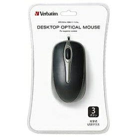 VERBATIMJAPAN 有線マウス[USB 1.5m・Mac／Win]　DESKTOP OPTICAL MOUSE（3ボタン・ブラック）　MUSDOZV1 [光学式] MUSDOZV1