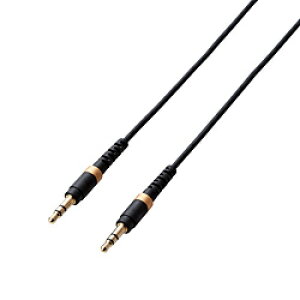 ELECOM(�G���R��) AUX�P�[�u�� ��3.5�I�X-��3.5�I�X ���ϋv �X���� 0.5m �u���b�N AX-35MS05BK AX35MS05BK