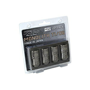 ���i�Y�� MN01GK-4P �ђʃi�b�g Kics MONOLITH T1/06 M12XP1.5 Glorious Black 4pcs �O�����A�X�u���b�N MN01GK4P