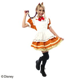 ディズニー ドレスエプロン ライトブラウン 赤茶色 ミッキー&フレンズ チップとデール 21029035 ポピンズ