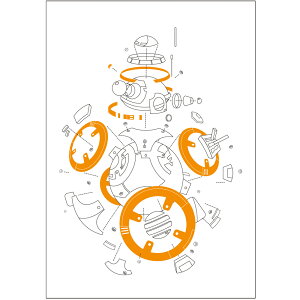 STAR WARS X^[EEH[Y Gs\[h8 Ō̃WF_C  A7 EngineeringDrawing BB-8 A1302 _CS[