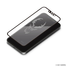 MARVEL マーベル iPhone 13/13 Pro用 抗菌液晶全面保護ガラス iPhone 13 iPhone 13 Pro ヴェノム PG-DGL21K08VEN PGA