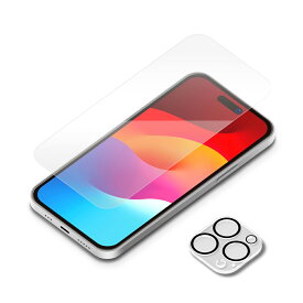 iPhone15 Pro スマホケース 液晶保護ガラス・カメラフルプロテクターセット スーパークリア クリア PG-23BGLST01CL PGA