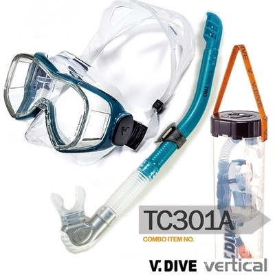 ダイビング用品 ダイビングマスク 一眼タイプ シュノーケル 売却 期間限定お試し価格 軽器材3点セット フリーダイビング ヴィーダイブバーティカル マスク TC301ダイビング VDIVE vertical