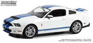 Greenlight O[Cg 1/18 ~jJ[ _CLXgf 2011Nf VFr[ Shelby GT500 - Performance White with Grabber Blue Stripes