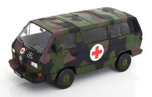 KK-Scale 1/18 ~jJ[ _CLXgf 1987Nf tHNX[Q VOLKSWAGEN - T3 MINIBUS GERMAN ARMY AMBULANCE 1987 - MILTARY CAMOUFLAGE hCcRJt[W~}