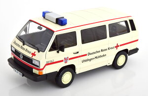 KK-Scale 1/18 �~�j�J�[ �_�C�L���X�g���f�� 1987�N���f�� �t�H���N�X���[�Q�� VOLKSWAGEN - T3 MINIBUS DEUTSCHES ROTES KREUZ AMBULANCE 1987 �~�}��
