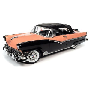 Autoworld I[g[h 1/18 ~jJ[ _CLXgf 1956Nf tH[h Ford Fairlane Sunliner Convertible Soft Top Up Sunset Coral and Raven Black "Muscle Car and Corvette Nationals" (MCACN)