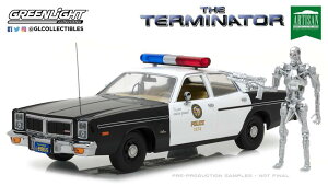 Greenlight 1:18XP[ 1977Nf@_bW@iR@|XJ[ ^[~l[^[ tBM[t 1984Nfu^[~l[^[v1977 Dodge Monaco Metropolitan Police with 1:18 T-800 Endoskeleton Figure The Termina