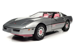 Autoworld �I�[�g���[���h 1/18 �~�j�J�[ �_�C�L���X�g���f�� 1986�N���f�� �V�{���[ �R���x�b�g Chevy Corvette Silver & Barbie Pink Barbie Silver Screen Machines