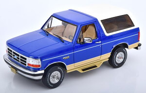 Greenlight �O���[�����C�g 1/18 �~�j�J�[ �_�C�L���X�g���f�� 1996�N���f�� �t�H�[�h Ford Bronco - Eddie Bauer Edition 1996 Royal Blue and Tucson Bronze �u���[