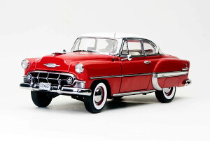 Sun Star サンスター 1/18 ミニカー ダイキャストモデル 1953年モデル シボレー 1953 Chevrolet Bel Air hard top coupe 1953, target red with white roof レッド