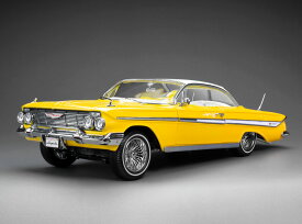 Sun Star サンスター 1/18 ミニカー ダイキャストモデル 1961年モデル シボレー CHEVROLET - IMPALA LOWRIDER CABRIOLET HARD-TOP 1961 サスペンション可動 イエロー