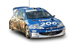 Sun Star �T���X�^�[ 1/18 �~�j�J�[ �_�C�L���X�g���f�� 2003�N�����[�E�f���E�R���h���X �D�����f�� �v�W���[ PEUGEOT - 206 WRC No.2 WINNER RALLY CONDROZ-HUY 2003 FREDDY LOIX - SVEN SMEETS
