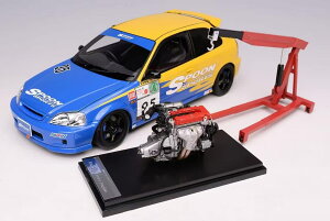 MotorHelix [^[wbNX 1/18 ~jJ[ _CLXgf 2000Nf z_ VrbN Honda Civic Type-R EK9 Spoon Racing No.95