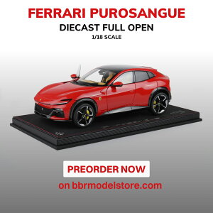 BBR 1/18 �~�j�J�[ �_�C�L���X�g���f�� 2022�N���f�� �t�F���[�� FERRARI - PUROSANGUE SUV 2022 ROSSO CORSA �t�F���[�����b�h �A�b�v�X�P�[���p�b�P�[�W