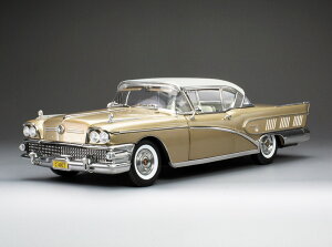 Sun Star �T���X�^�[ 1/18 �~�j�J�[ �_�C�L���X�g���f�� 1958�N���f�� �r���C�b�N BUICK - RIVIERA COUPE LIMITED 1958 glacier white/gold mist �S�[���h
