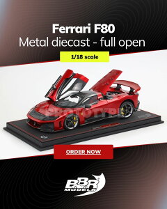 BBR 1/18 �~�j�J�[ �_�C�L���X�g���f�� 2026�N���f�� �t�F���[�� Ferrari F80 diecast full open 2026 PROJECT Rosso Supercar ���b�h - LAUNCH PACK - BASE AND CASE INCLUDED ���U�[�x�[�X�E�A�N�����P�[�X�t��