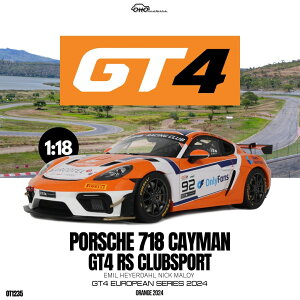 OttO Mobile otm1205 �I�b�g���r�� 1/18 �~�j�J�[ ���W���E�v���|�[�V�������f�� 2024�NSportclub European Series �|���V�F PORSCHE - 718 CAYMAN GT4 RS No.92 SPORTCLUB EUROPEAN SERIES 2024 EMIL HEYERDAHL - NICK MALOY