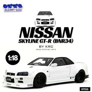 Otto Mobile otm1135 Ibgr 1/18 ~jJ[ Wf 2019Nf Y NISSAN - SKYLINE GT-R (BNR34) BY K.R.C japan, Inc. 2019 Pearl White QX1 (Color Code) zCg