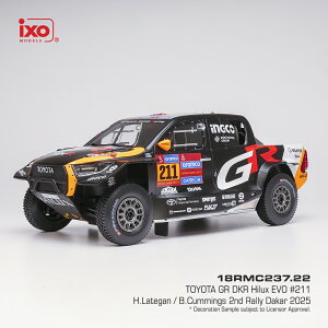 IXO CN\ 1/18 ~jJ[ _CLXgf 2025N_J[E[ 2 g^ TOYOTA GR DKR HILUX EVO #211 H.Lategan / B.Cummings 2nd Rally Dakar 2025
