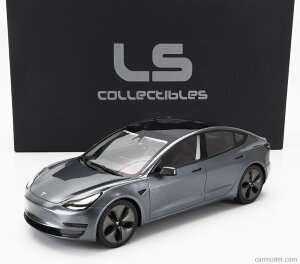 LS Collectibles 1/18 �~�j�J�[ ���W�� �v���|�[�V�������f�� 2021�N���f�� �e�X�� TESLA - MODEL 3 2021 MIDNIGHT SILVER MET �V���o�[���^���b�N