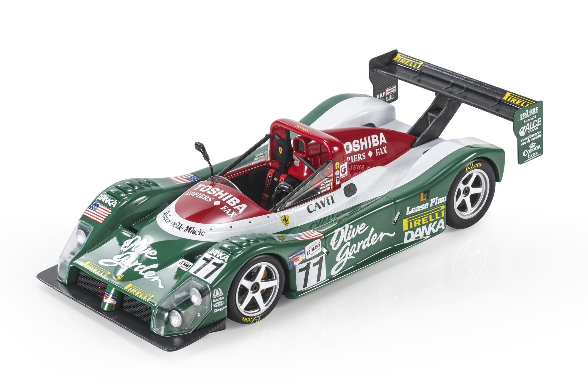 Top Marques MOMO ライセンス商品 Top Marques トップマルケス 1 18 ミニカー レジン・プロポーションモデル 1999年セブリング１２時間 フェラーリ FERRARI - F333SP 4.0L V12 F310E TEAM DOYLE-RISI RACING OLIVE GARDEN N 11 12h SEBRING 1999 A.LAZZARO - M.ANGELELLI - D.DE RADIGUES