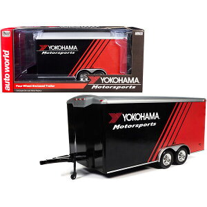 Autoworld I[g[h 1/18 _CLXgf g[[ FOUR WHEEL ENCLOSED CAR TRAILER YOKOHAMA MOTORSPORTS 1/18 AUTO WORLD