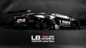 AUTOart オートアート 1/18 ミニカー コンポジット ダイキャストモデル リバーティウォーク LB-Works Lamborghini Aventador ランボルギーニ アヴェンタドール Limited Edition ブラック LBWK/カーボンブラック ボンネット
