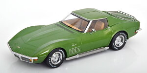 KK Scale 1/18 �~�j�J�[ �_�C�L���X�g���f�� 1972�N���f�� �V�{���[ CHEVROLET CORVETTE C3 1972 - WITH REMOVABLE ROOF PARTS-T Bar ���[�t�E���� �O���[��