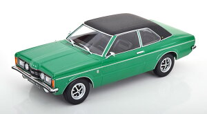 KK Scale 1/18 �~�j�J�[ �_�C�L���X�g���f�� 1971�N���f�� �t�H�[�h FORD ENGLAND - TAUNUS GXL WITH VINYL ROOF 1971 �O���[���E�}�b�g�u���b�N���[�t