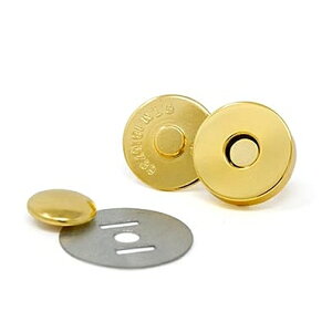 マグネットボタン 片面カシメ式 14mm ニッケル・ゴールド(本金)・アンティーク・黒ニッケル 1組入り 金具 レザークラフト