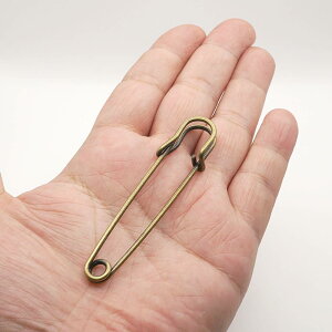 安全ピン アンティーク 5個入り 4サイズ ストールの留め具や飾り金具として アンティークゴールド