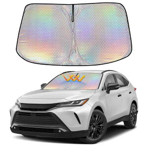 ZATOOTO トヨタ ハリアー 80系 車種専用 フロントガラスサンシェードUVカット 吸盤不要 遮光断熱 シェード 日よけ 暑さ対策 車中泊 折り畳み式 収納袋付き 紫外線カット 遮光率99.9% FWQD100-Har