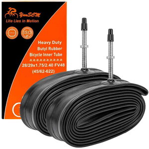 YunSCM 2本,29 1.95 チューブ 肉厚 仏式バルブ48mm,28/29x1.75/2.40 自転車チューブ,適用 29x1.75/29x1.95/29x2.10/29x2.25/29x2.35/29x2.40 マウンテンバイク、クロスバイク