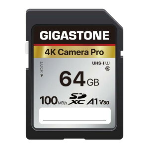 Gigastone SDJ[h 64GB [J[h A1 V30 U3 Class 10 SDXC  4K UHD  Full HD rfI Canon Nikon Ȃ fW^J ჌tΉ ~jP[X1t