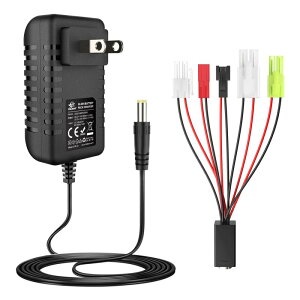 Melasta 2.4V-12V �j�b�P�����f�o�b�e���[�[�d�� �ϊ��P�[�u���t��(DC�v���O to �^�~��, Mini�^�~��, SM-2P, JST, HuanQi�R�l�N�^�[) 7.2V 8.4V �����}���C/���W�R�����f���p �o�b�e���[�`���[�W���[